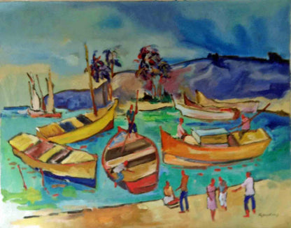 Georges Desarmes 24"x30" Marine II Oil on Canvas Painting #1MFN