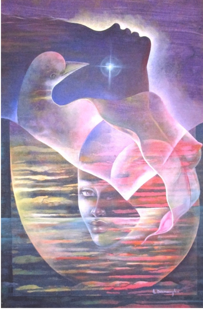 Albert Desmangles 36"x24" Glorious  Acrylic on Canvas Painting#J4-HA