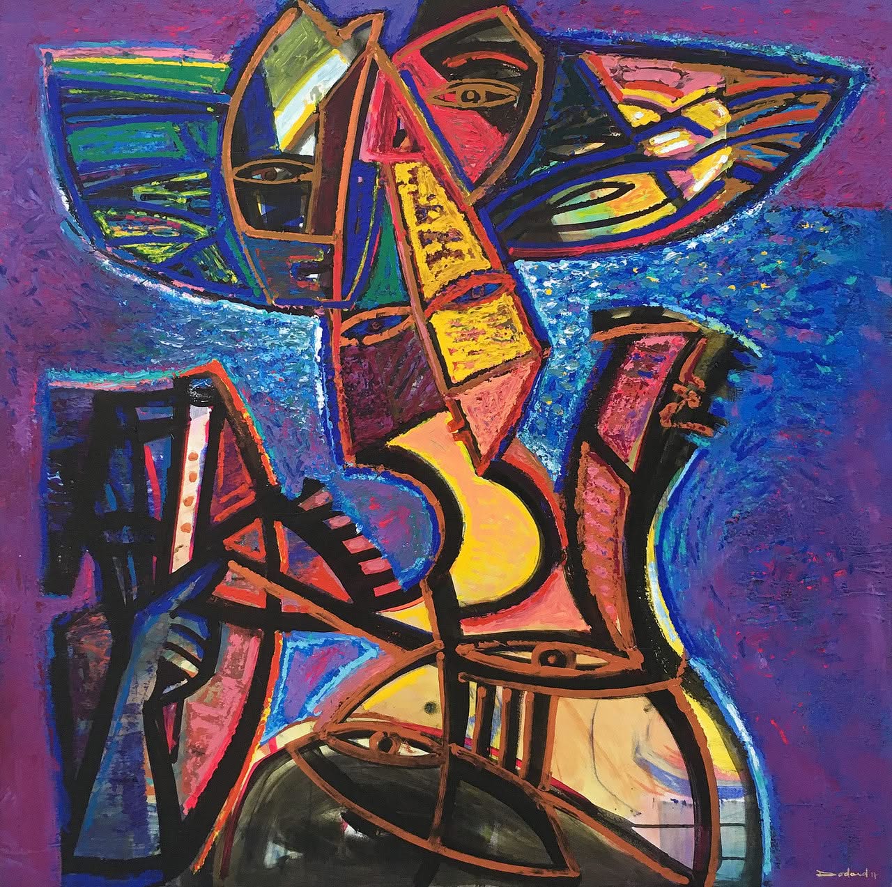 Philippe Dodard 48"x48" Untitled 2014 Acrylic on Canvas #1702GN-HA