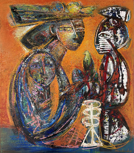 Philippe Dodard 44"x40" Abstract 2021 Acrylic on Canvas #2102GN-HA