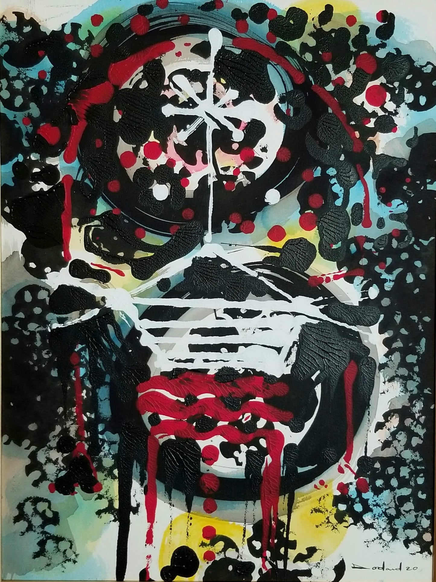 Philippe Dodard 24”x18” TEMPS DE CONFINEMENT II Ink & Acrylic on Arches Paper #7JN-HA