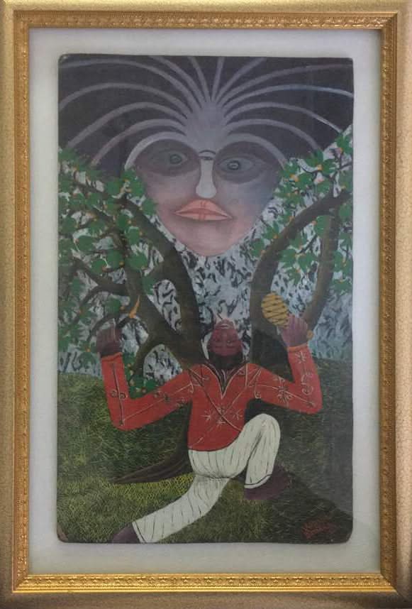 Wilmino Domond 22"x12" The Vision/Dream Oil on Masonite 2001 #4GN-HA