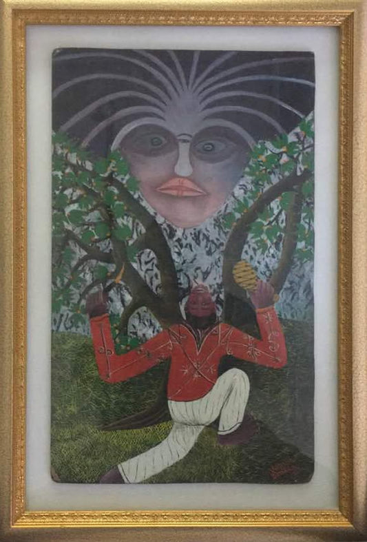 Wilmino Domond 22"x12" The Vision/Dream Oil on Masonite 2001 #4GN-HA