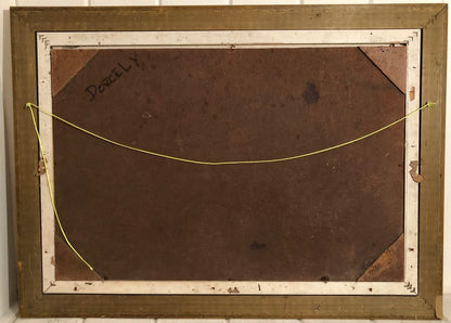 Roland Dorcely (1930-2017) 16"x24" Abstract Oil on Board  Frame 21.5"x29.5"#1NT