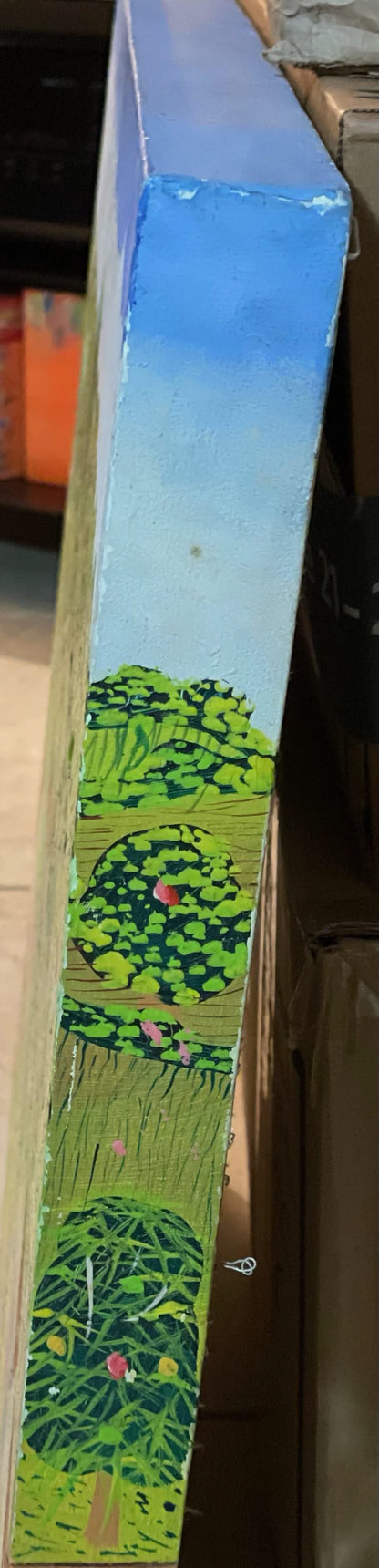 Abner Dubic 20&quot;x24&quot; Village Oil on Canvas Hand-Painted Sides #1HL