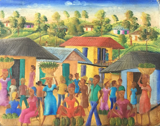 Ossey Dubic  8"x10" Rural Scene Oil on Hardboard #5-3-96GN-HA