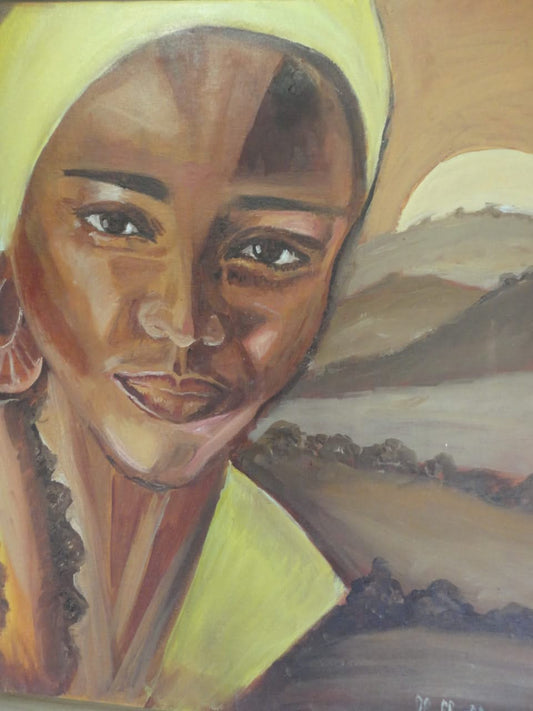 Micheline Dusseck 28.75" x 24" Mature Woman Oil On Canvas #6CMD