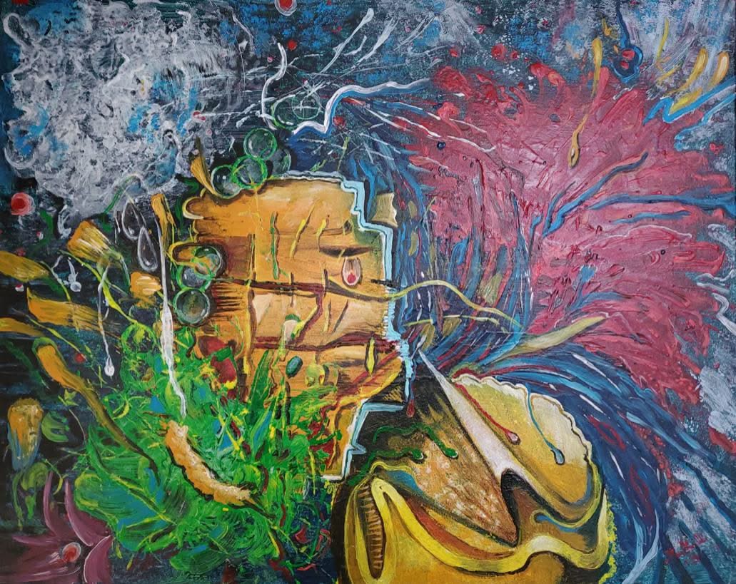 Micheline Dusseck 25 ½" x 31 ½" Crying For You 2022 Oil on Canvas #13MD