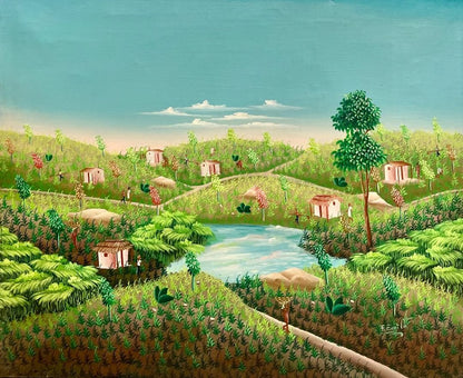 Fritz Emile 20"x24" Rural Scene c1980 Oil on Canvas #1-2-95MFN