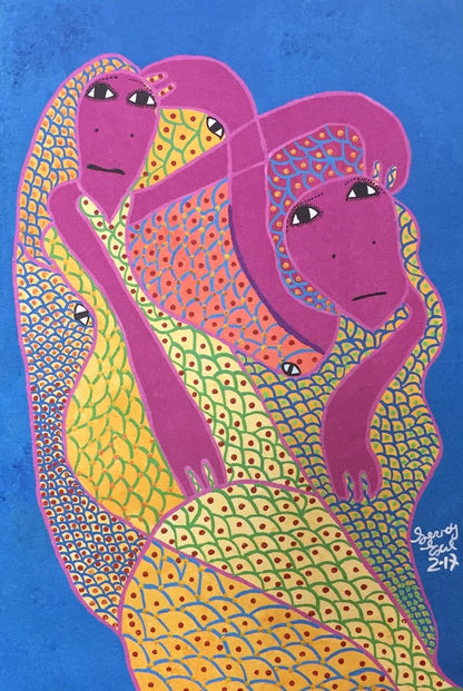 Levoy Exil 24"x16" The Couple Spirit 2017 Acrylic on Canvas #5MFN