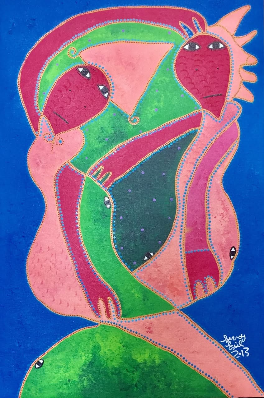 Levoy Exil 24"x16" Spirits and Snakes 2013 Acrylic on Canvas #6MFN