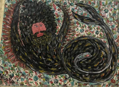 Gerard Fortune 30"x40" Man/Whale Acrylic on Canvas #J94