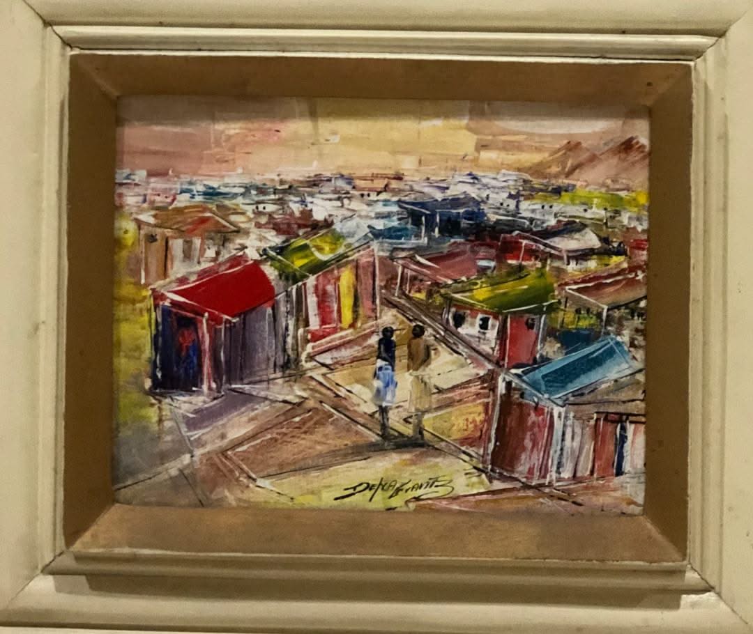 Delva Frantz 8"x10" Ghetto Oil on Canvas Framed #1FC