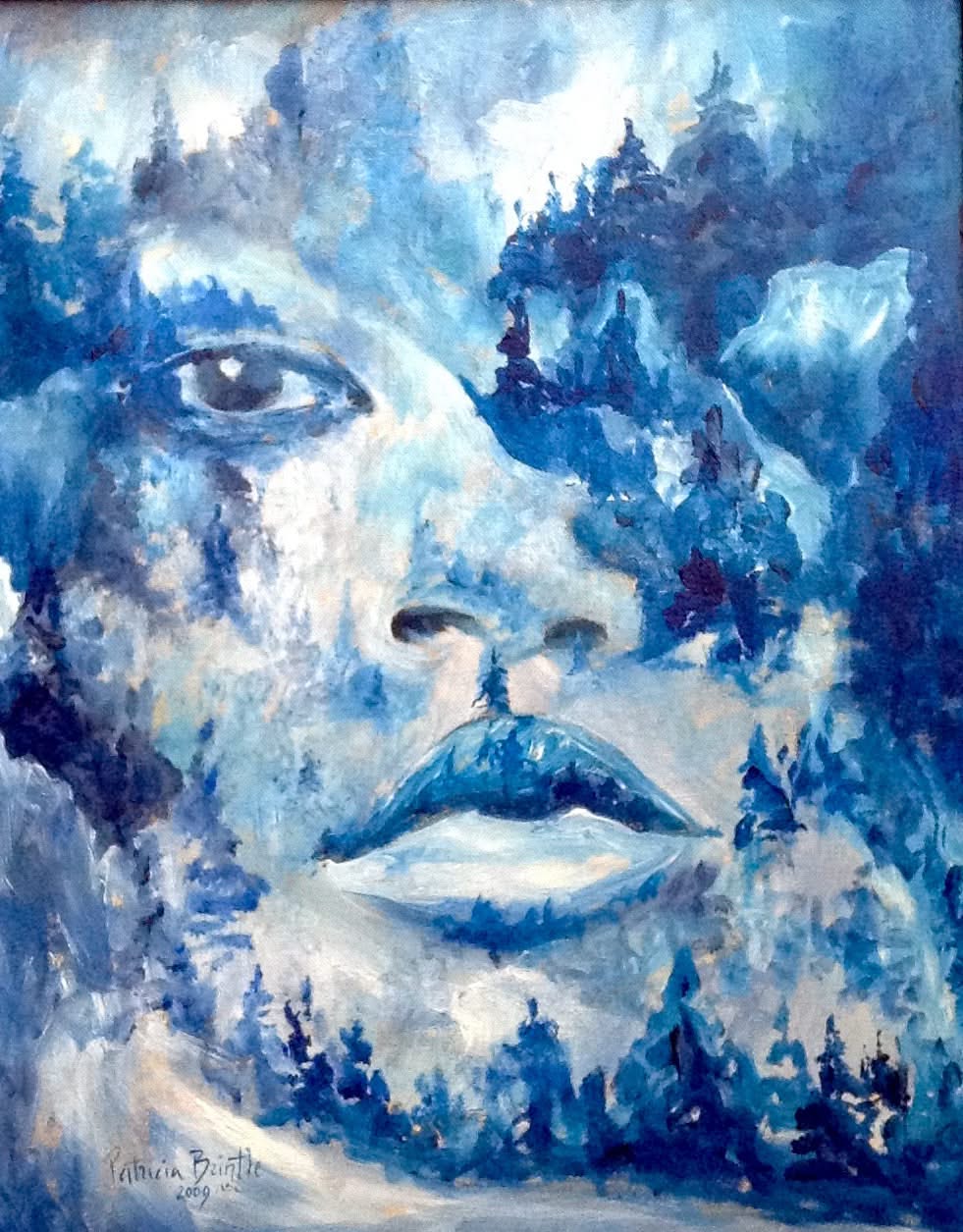 Patricia Brintle 20"x16" 2009 Korant God of Winter Acrylic on Canvas #1MFN