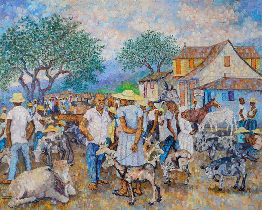 Eric Girault 40"x50" 1988 "Marche Maron" Oil on Canvas #24EG