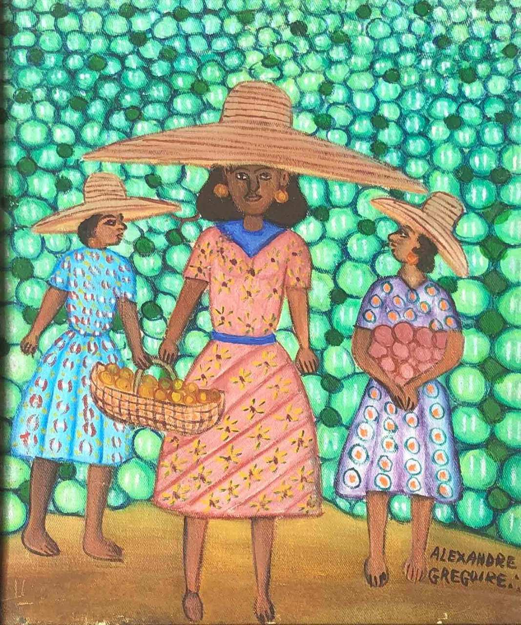 Alexandre Gregoire (1922-2001) 16"x12" Three Ladies Oil on Canvas #18-2-95MFN