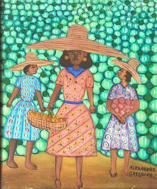 Alexandre Gregoire (1922-2001) 16"x12" Three Ladies Oil on Canvas #18-2-95MFN