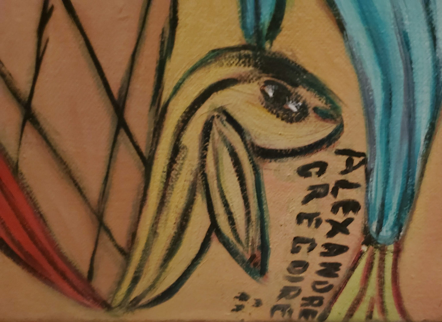 Alexandre Gregoire (1922-2001) 10"x8" Musician Birds Oil on Canvas Unframed Painting #1MF