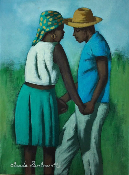 Claude Dambreville 16"x12" "The Lovers" Acrylic on Canvas #11-12-12MFN