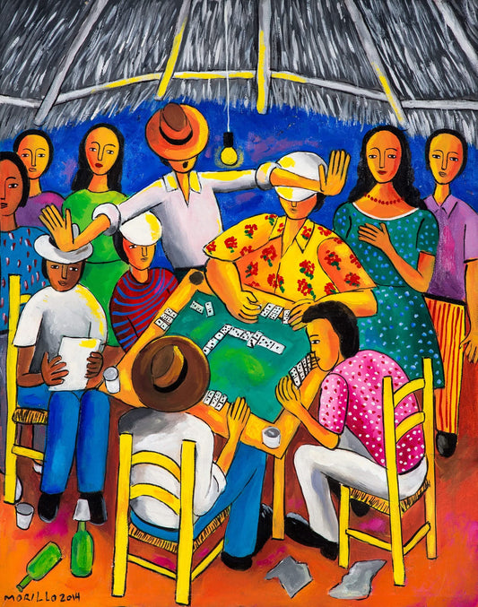 Jose Morillo 24"x20" The Domino Players 2014 Acrylic on Canvas #10JM-DR