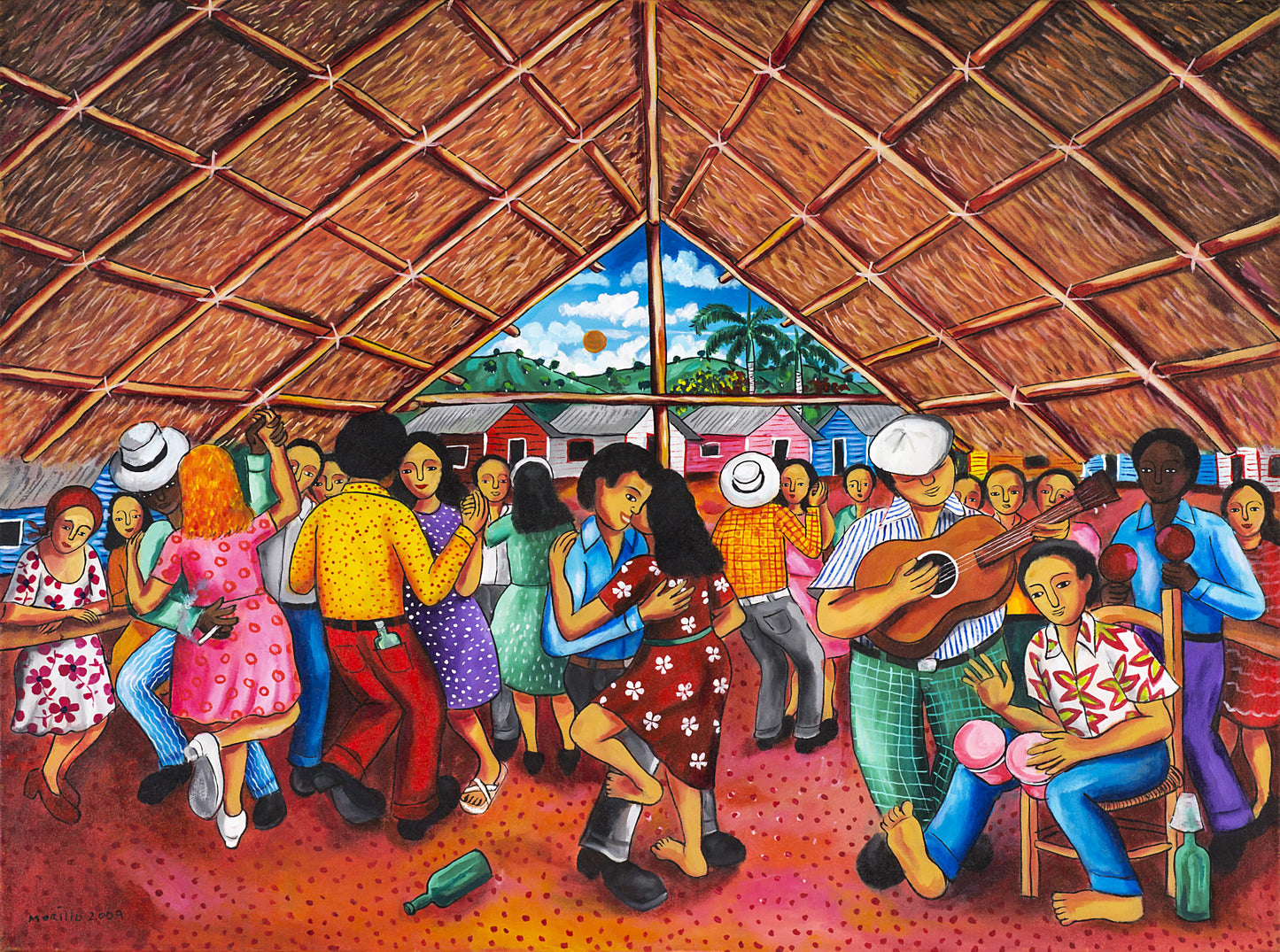 Jose Morillo 30"x40" Dancing the Bachata 2009 Acrylic on Canvas #26JM-DR