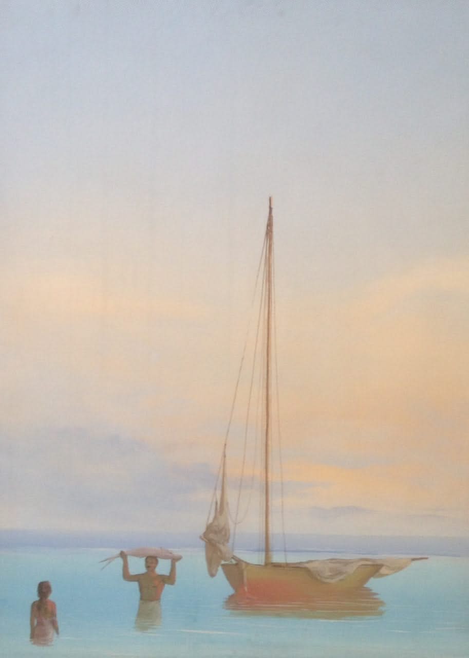 Juan Plutarco Andujar (1931-1995) 30"x 40" Pescador Con Pez En La  Mano Oil on Canvas #13FN