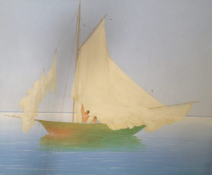 Juan Plutarco Andujar (1931-1995) 50" x 60" Marina Oil on Canvas #9FN