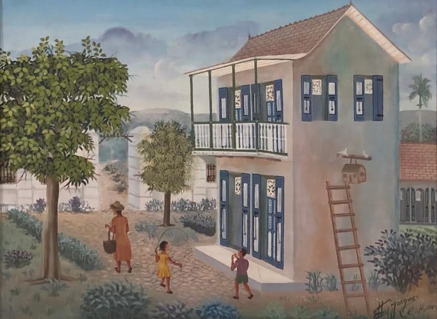 Eddy Jacques 12"x16" The House Oil on Masonite Painting #1FC