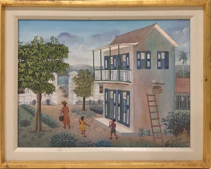 Eddy Jacques 12"x16" The House Oil on Masonite Painting #1FC