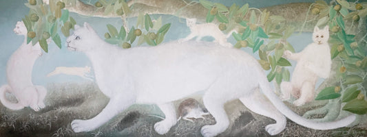 Jasmin Joseph (1923-2005) 24"x60" The Pride 1996 Acrylic on Canvas #3EB