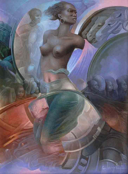 Carlos Jn-Baptiste 16"x12" After the Quake Oil on Canvas #2105GN-HA