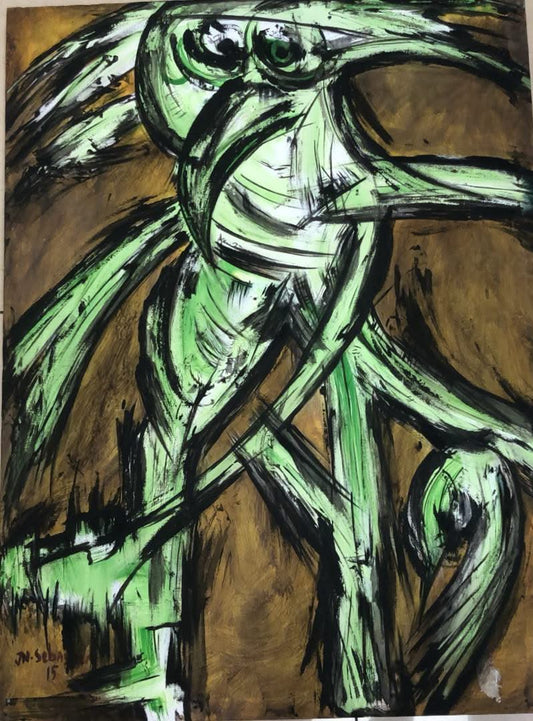 Sebastien Jean (1980-2020) 38"x29" Untitled 2015 Acrylic on Canvas #1KC-HA