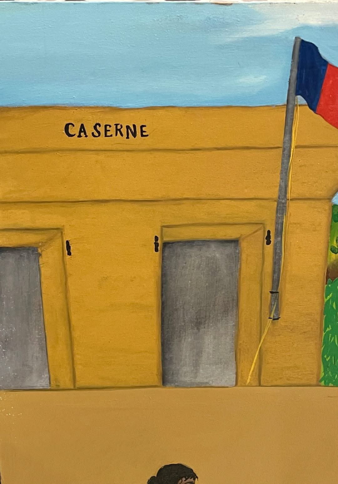 Jean-Baptiste Jean (Haitian, 1953-2002) 24"x30" Reunion To Plan The Battle Of Vertieres 1973 Oil on Masonite Unframed #14MFN