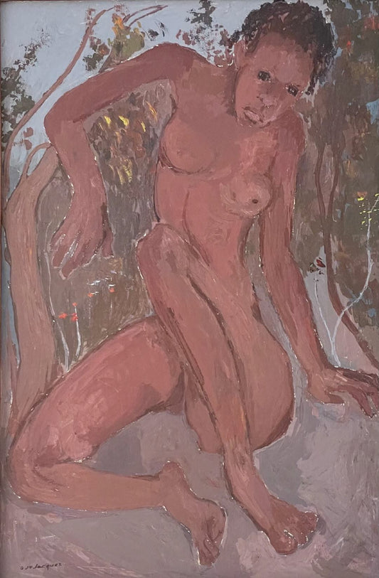 Carlo Jn-Jacques (1943-1990) 36"x24" Untitled Nude c1980 Acrylic on Canvas Unframed Painting #1PN-MIA