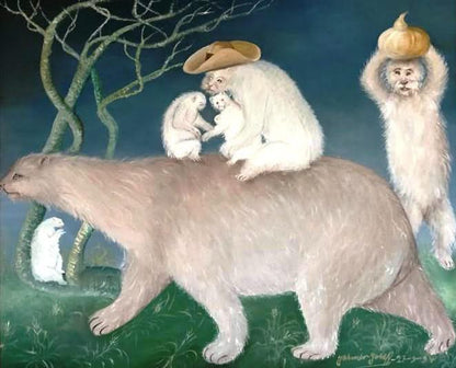 Jasmin Joseph (1923-2005) 20"x24" Promenade 1994 Acrylic on Canvas #2EB