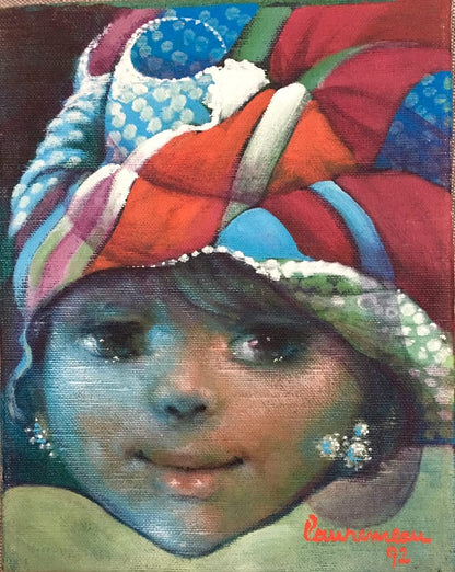 Lyonel Laurenceau 10"x8" Tropicale 1992 Acrylic on Canvas#1JH-HA- SOLD