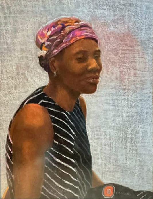 Le Grand 17.50"x 15" Portrait of a Woman Watercolor on Paper Framed #1HL