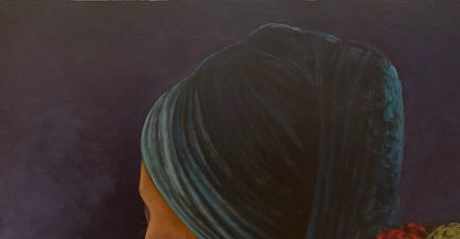 Jean-Claude Legagneur 50"x50" Woman in Flowers 2002 Oil on Canvas Gallery-Wrapped Painting #1MFN