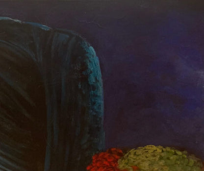 Jean-Claude Legagneur 50"x50" Woman in Flowers 2002 Oil on Canvas Gallery-Wrapped Painting #1MFN