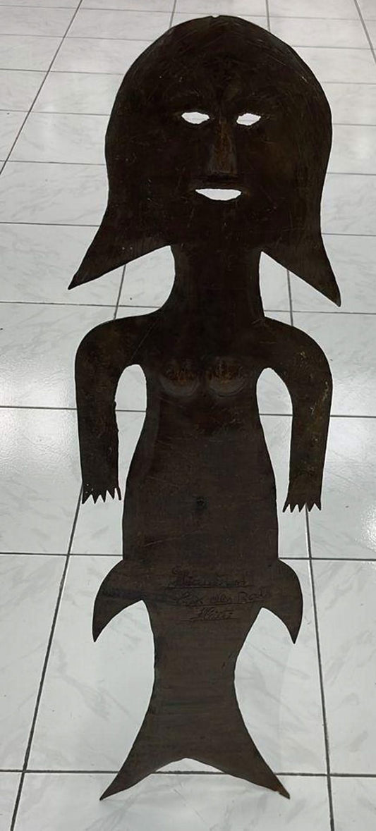 Georges Liautaud (Haitian, 1899-1991) 28"x8" STANDING BLACK MERMAID Steel Sculpture #6GN-HA