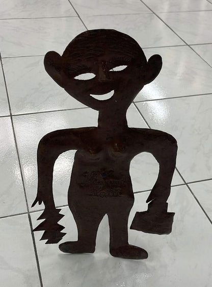 Georges Liautaud (Haitian, 1899-1991) 20"x12" BLACK WORKER Steel-Cut Sculpture #4GN-HA