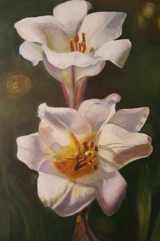 Raymonde Talleyrand 20"x16" Lillies of Radiance 2017 Acrylic on Canvas #7