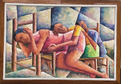 Raymond Malval 24"x36" La Siesta c1965 Oil on Canvas #1LS-NY