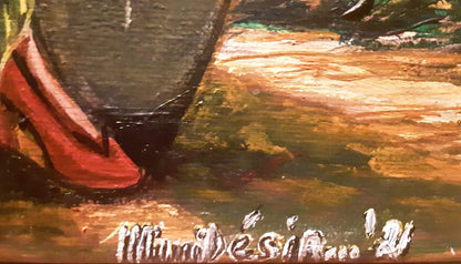 Mimi Desir 16"x20" Maroule/Butterfly Lady 2021 Acrylic on Canvas Painting #3MD