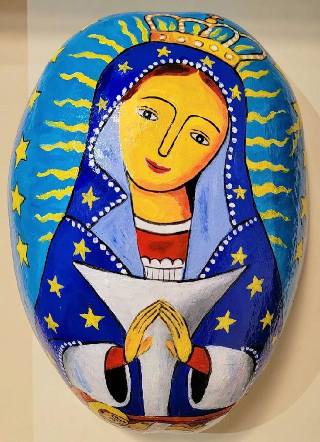 José Morillo 15"x14" Rounded Lady Of Altagracia 2022 Acrylic on Canvas Painting #32JM