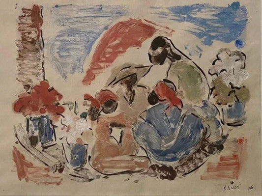 Andrée Naudé (1904-2003) 15"x12" 1976 Acrylic on Paper Unframed #1GN-HA