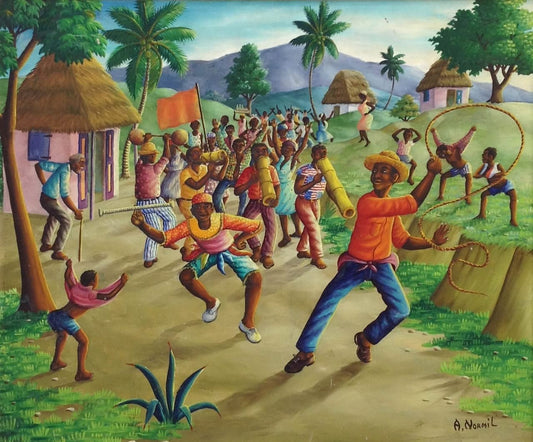 Andre Normil (1934-2014) 20"x24" Rara Oil on Masonite #2401GN-HA