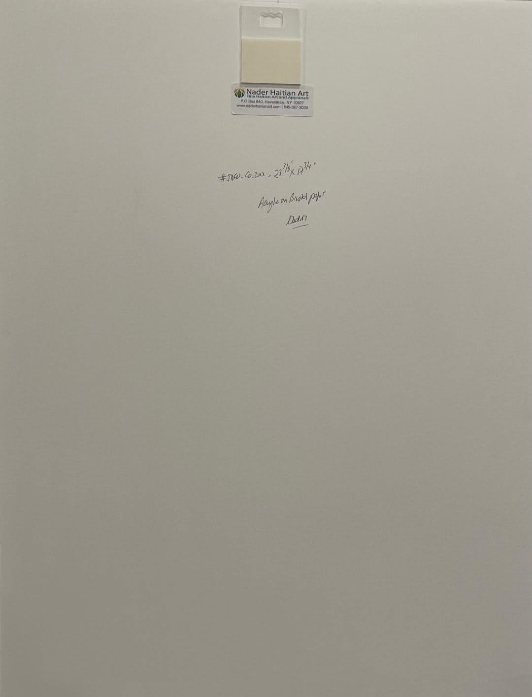 Onel-Lionel Paul 23 ⅜"x17  ¾" Black & White Spiritual Abstract 2001 Acrylic Painting on Bristol Paper Mounted #5MFN