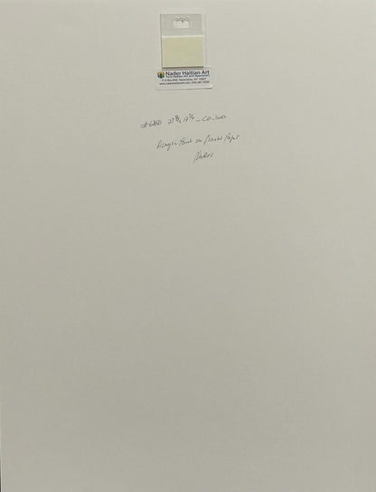 Onel-Lionel Paul 23 ⅜"x17 ¾" Black & White Spiritual Abstract With VEVE 2001 Acrylic Painting on Bristol Paper Mounted #6MFN