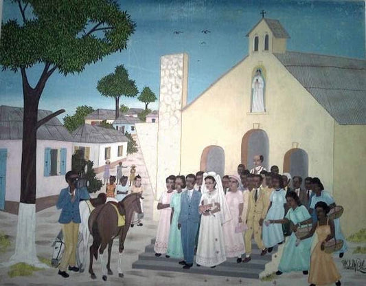 Michel M. Obin 24"x30" Wedding  Oil On Board#2GSN-HA